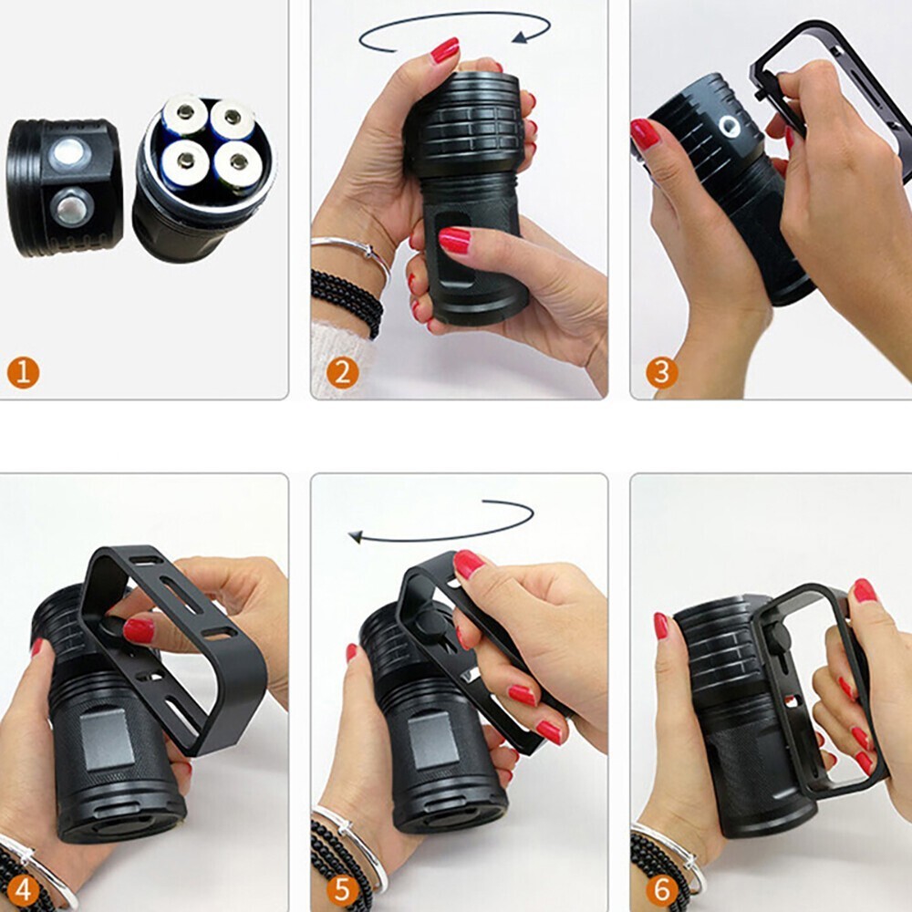 25000LM Scuba Diving Light Underwater LED Flashlight Dive Underwater Lighting