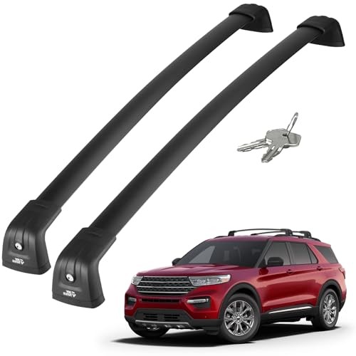 300lbs Aluminum Lockable Roof Rack Cross Bars Ford Explorer 2020-2026