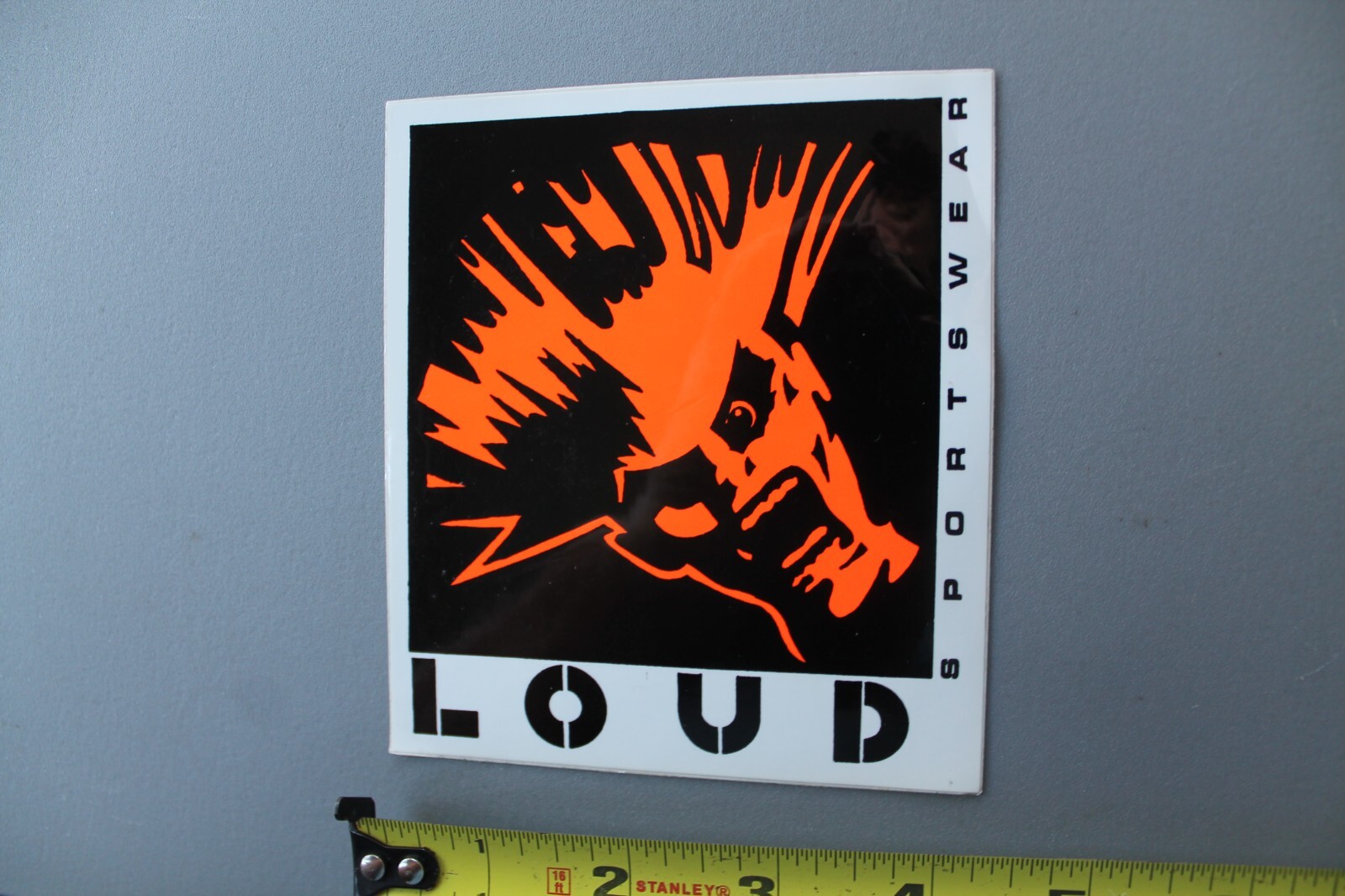 Loud Sports Wear Clothing Skate Neon Orange 80’s OG V69B Vintage Surfing STICKER