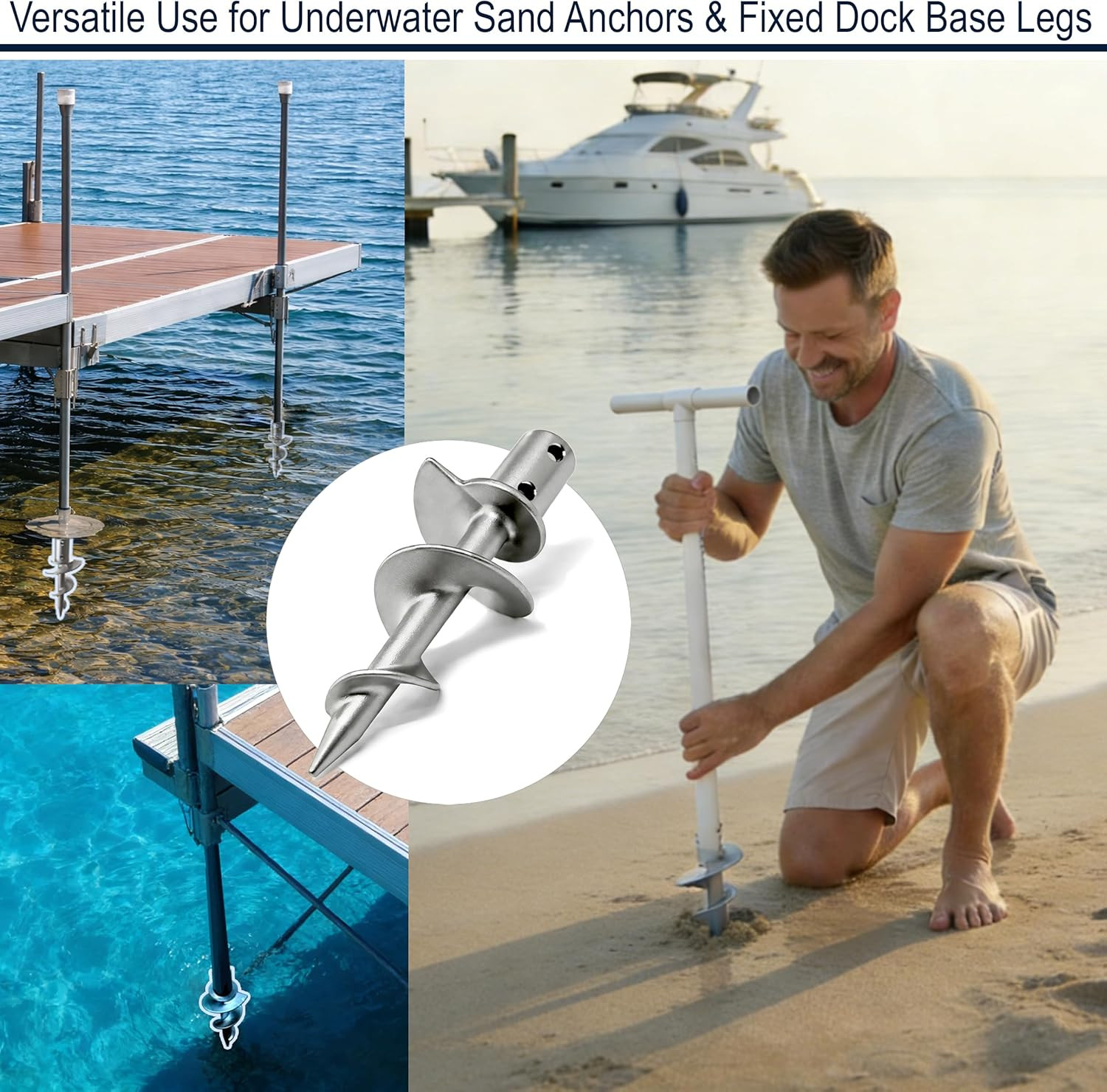 304 Stainless Steel Dock Sand Anchor – Versatile Underwater & Dock Base Use