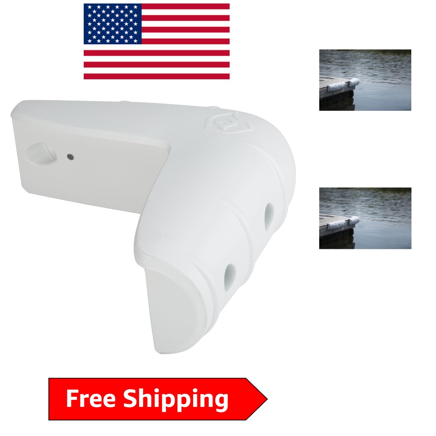 Tough and Reliable Softside Marine Fender, 11.75″ White Design, Easy Install