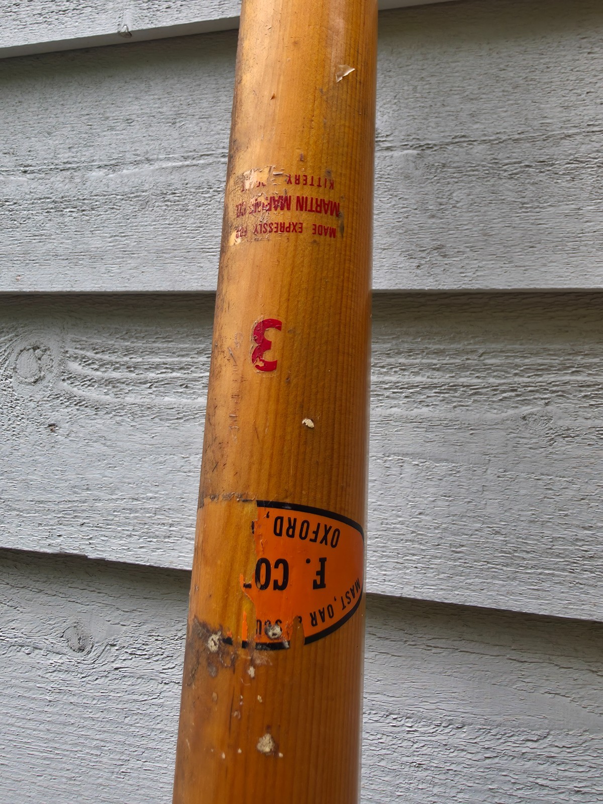 BEAUTIFUL VINTAGE Old Wooden Paddles Oars SPOON CURVED BLADES Measures 91″