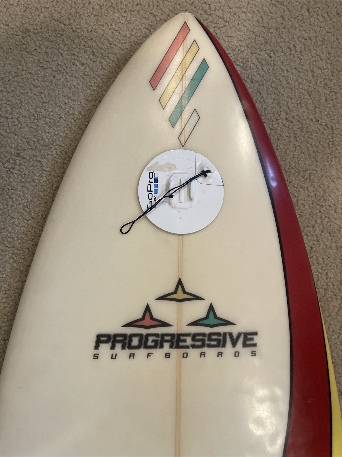 Dave Johnson Progressive Surfboard 6’3” Short Board Quad Fin W/ GoPro Stand