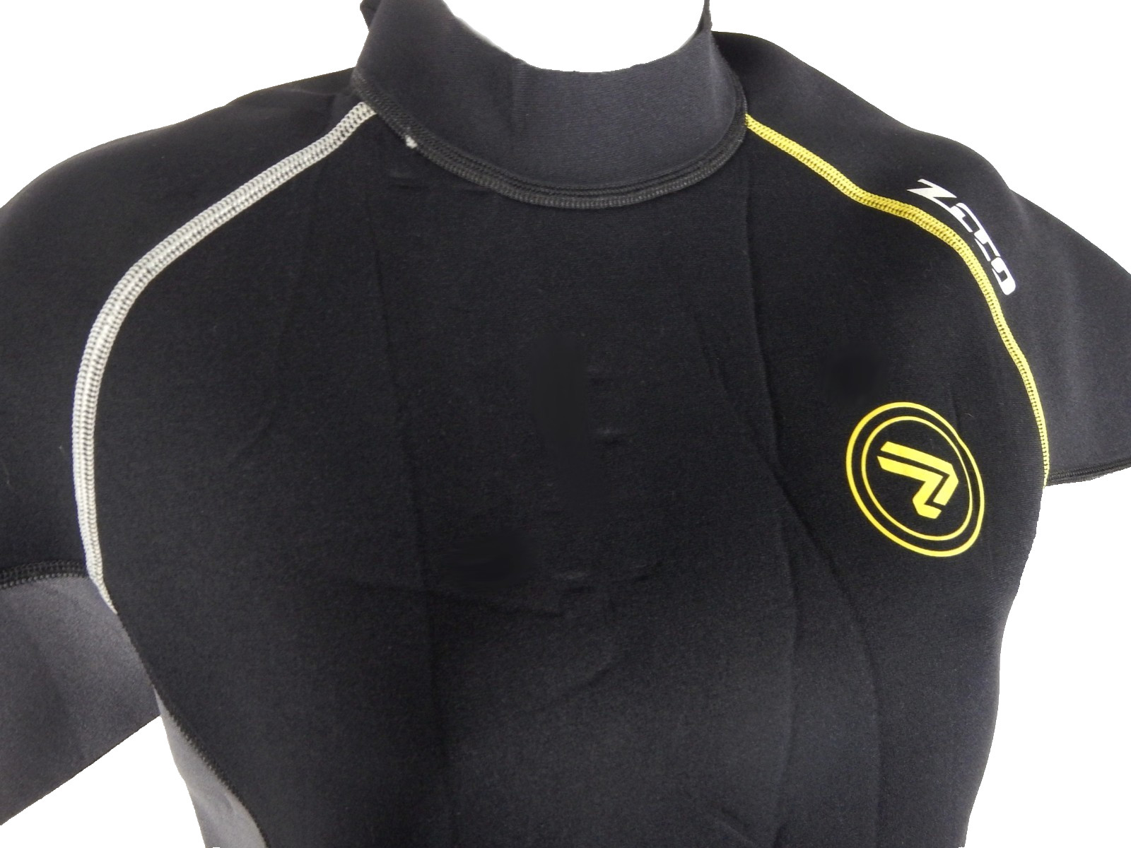 ZCCO Wetsuit Short Black /Gray + Yellow Stich MS201 L Large Neoprene Class B 3M