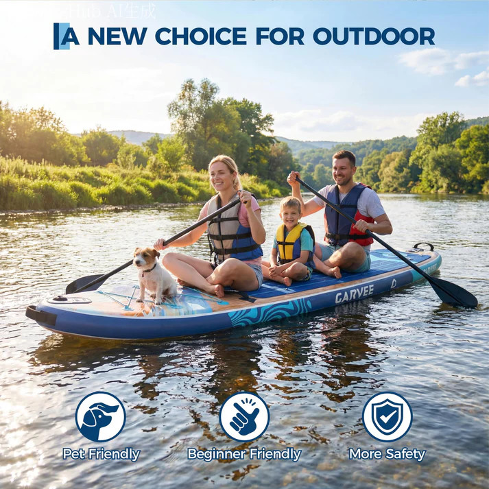 11ft Inflatable Stand Up Paddle Board w/ Paddle Pump Leash Backpack Kit
