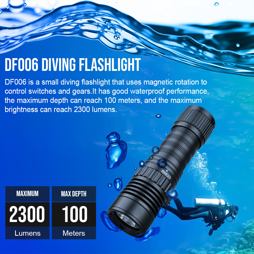 Trustfire 2300 Lumens Diving Light Waterproof Scuba LED Flashlight + Glove US
