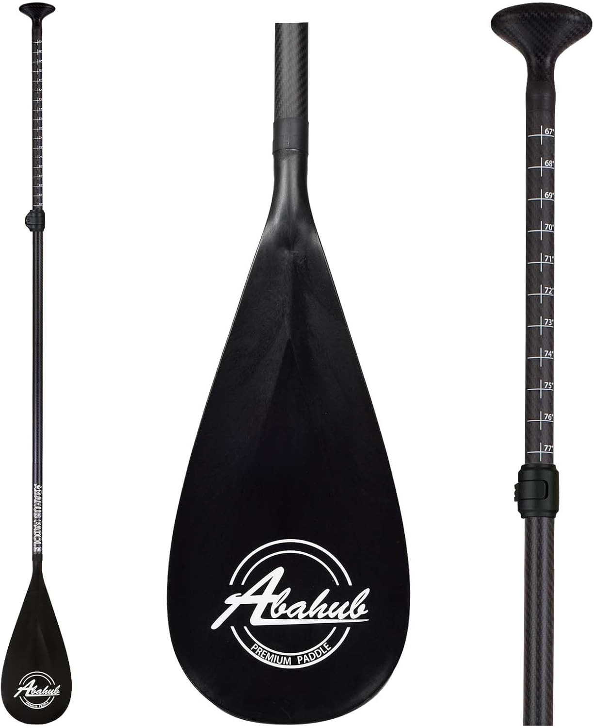 Lightweight Adjustable Carbon Fiber SUP Paddle with Carrying Bag, 67″-86