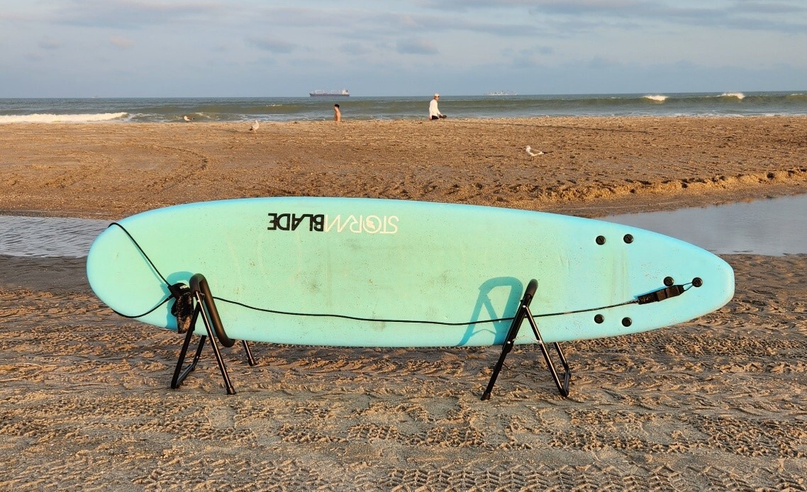 Foldable aluminum surfboard stand – (Reg Price $79) END OF SUMMER CLEARANCE $35!