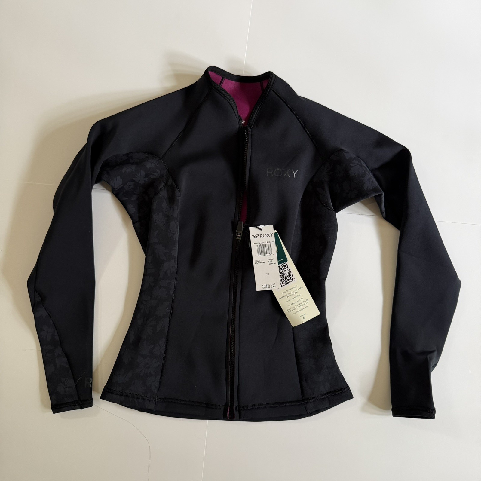 NWT ROXY Size 10 1.0 Swell Series Wet Suit Jacket Zip Qlock – Women’s Swim Beach