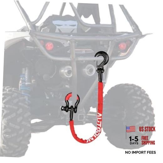 2.5FT UTV ATV Recovery Strap 19400LBS with Winch Hook and D-Ring Shackle, 2ft