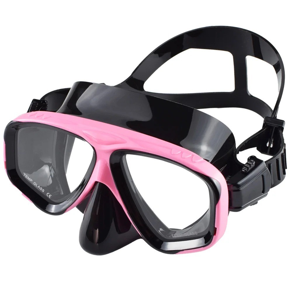 Snorkel Mask Swimming Goggles Scuba Diving Silicone Skirt Tempered Glass Len