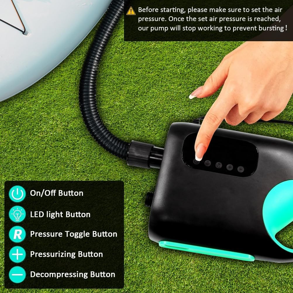 20PSI Paddle Board Pump-Portable Electric SUP Air Pump,110W Paddleboard Pump