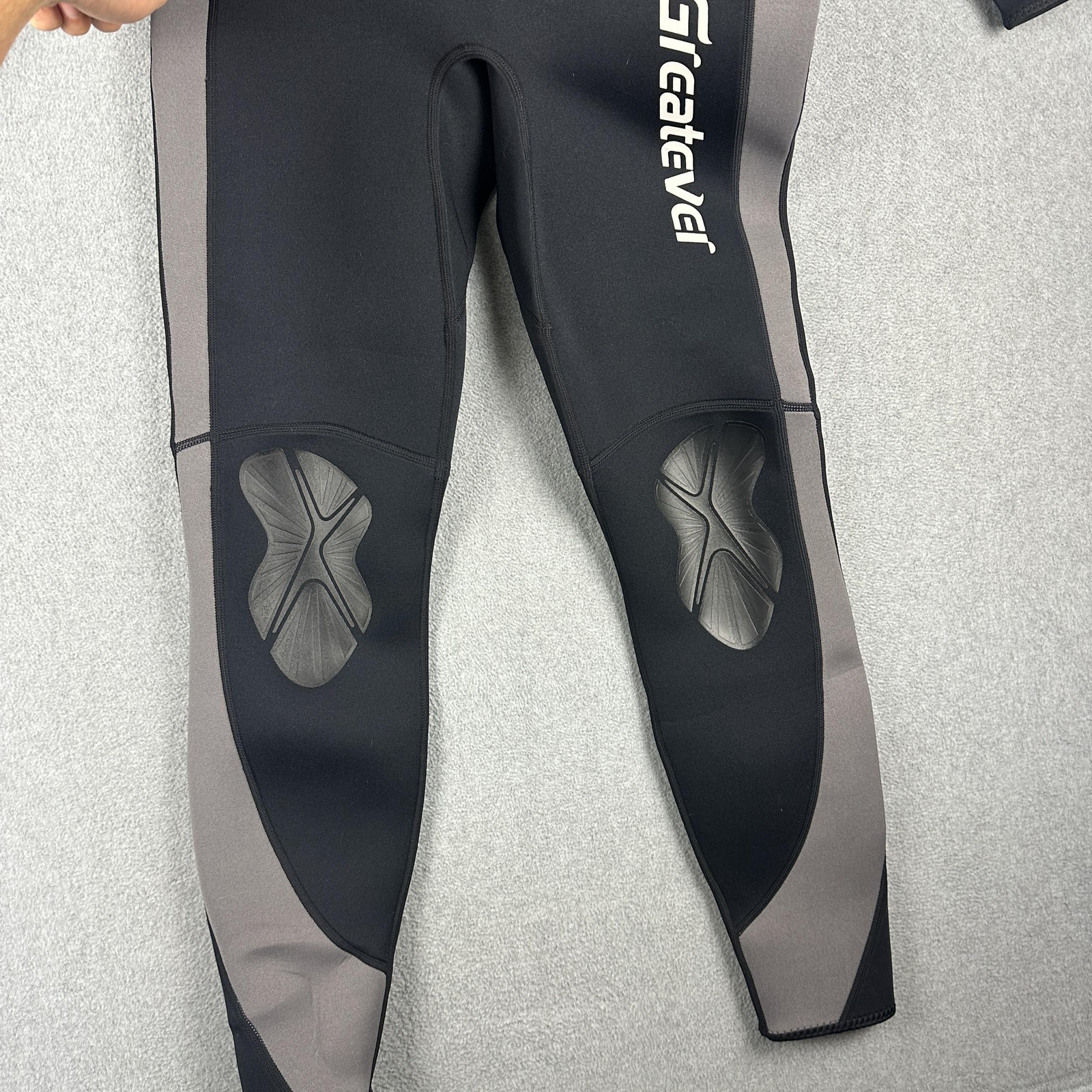 Greatever Full Wetsuit Mens XL Black Gray Back Zip Surf Dive Suit Neoprene Beach