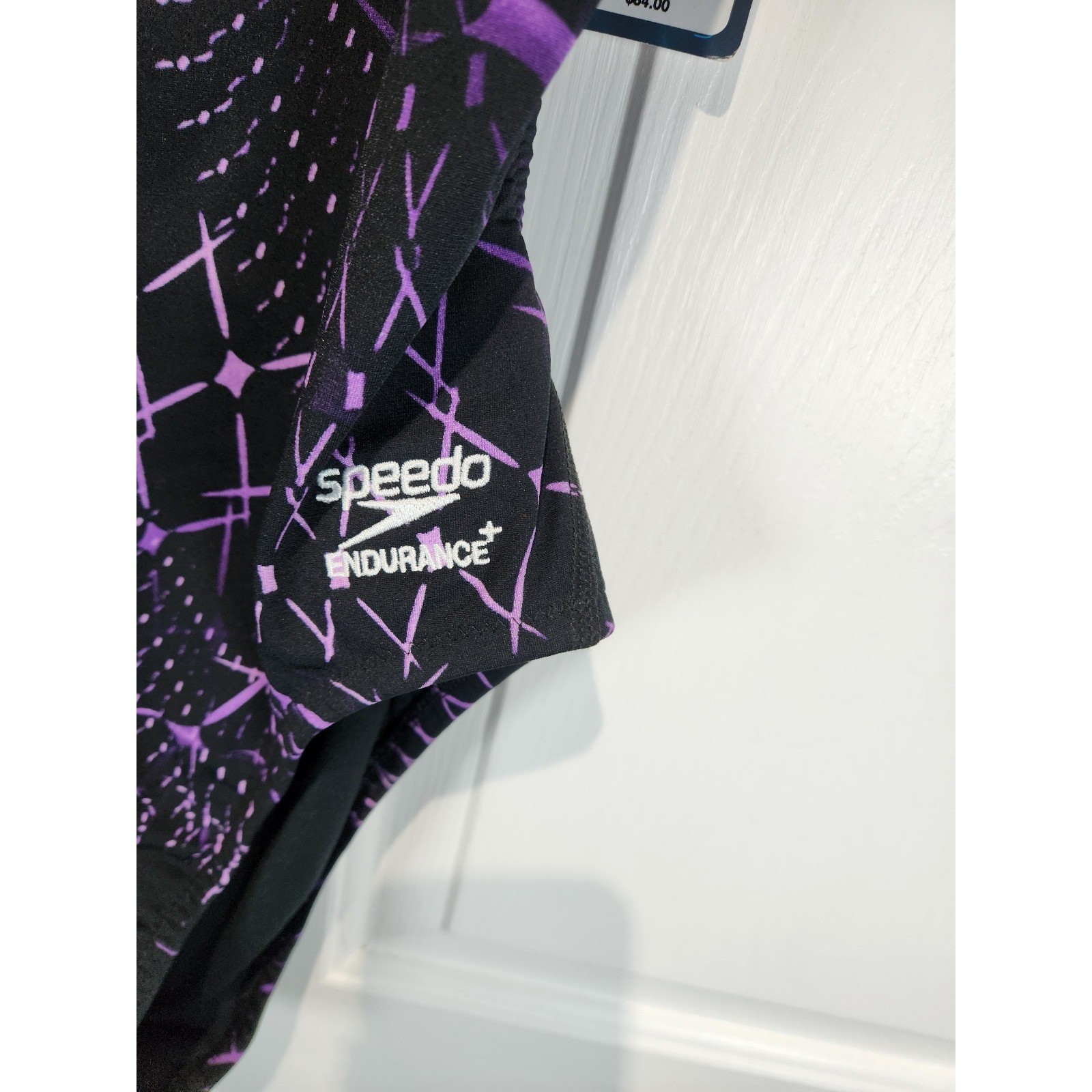 NEW Women’s sz 10 Speedo Endurance Plus Purple Black 1 Piece Swimsuit