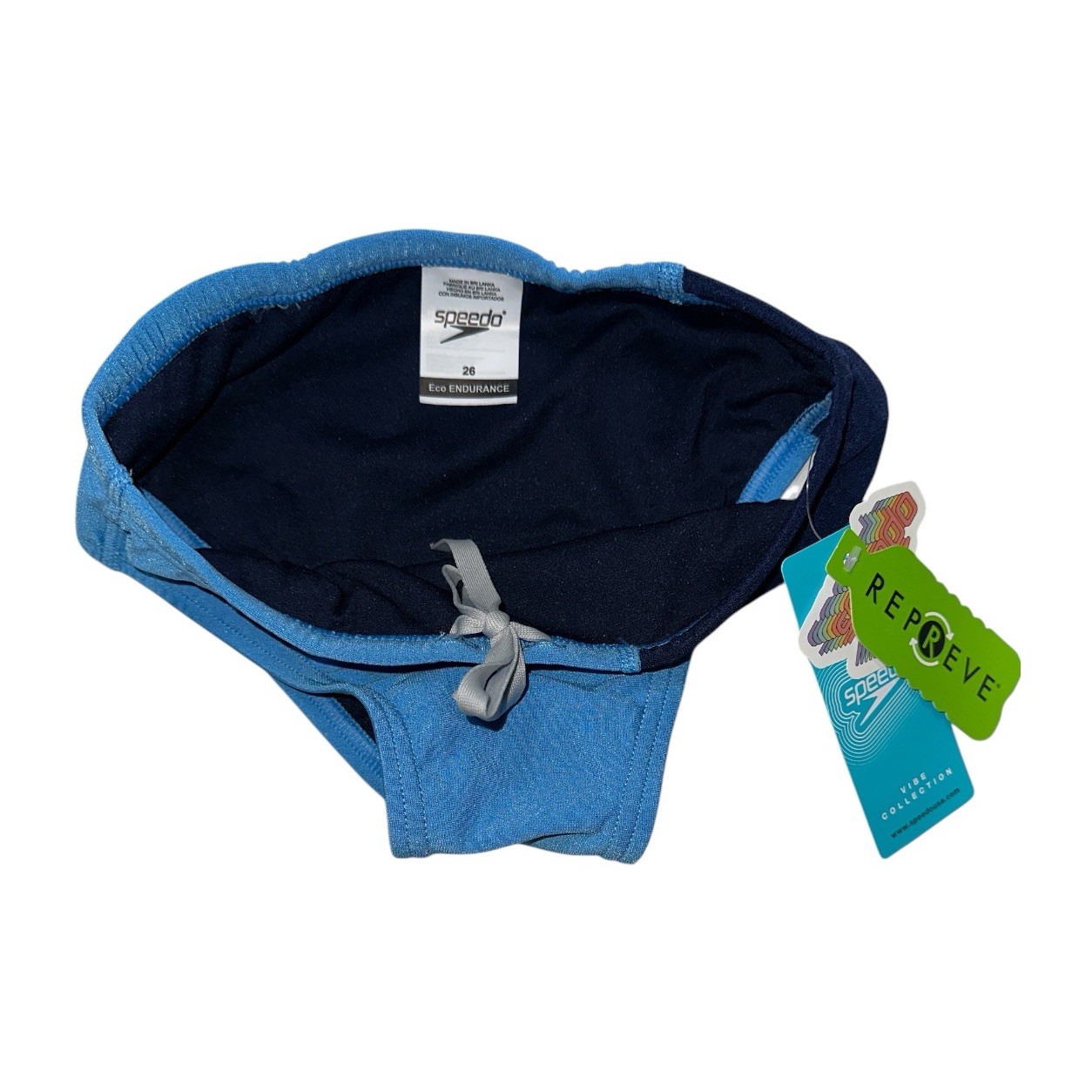 Speedo Eco Endurance Swim Briefs Youth Boy Size 26 AzureBlue Vibe Collection NWT