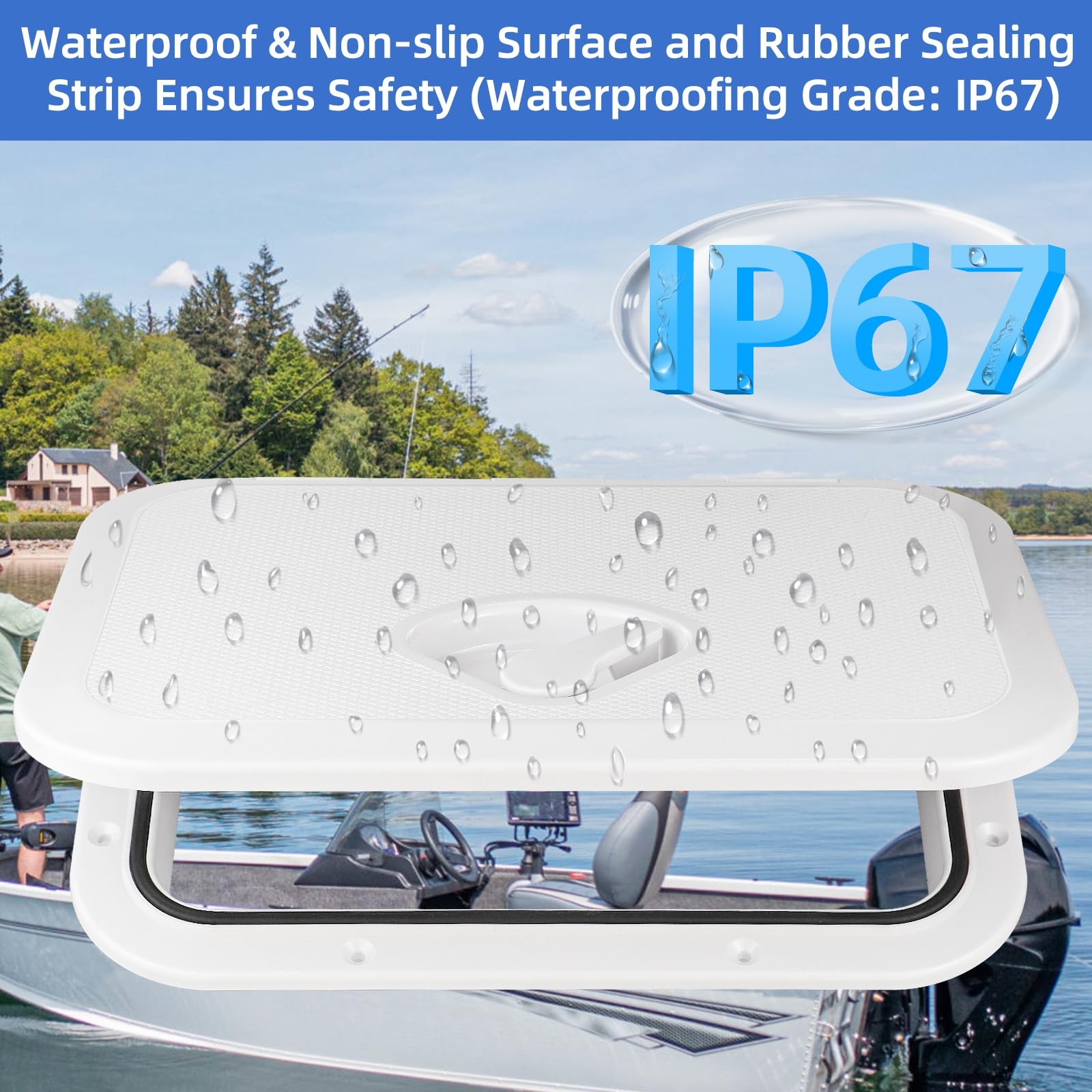 Marine Boat Hatch Deck Cover Lid,Marine Access & 14×10.8″, White