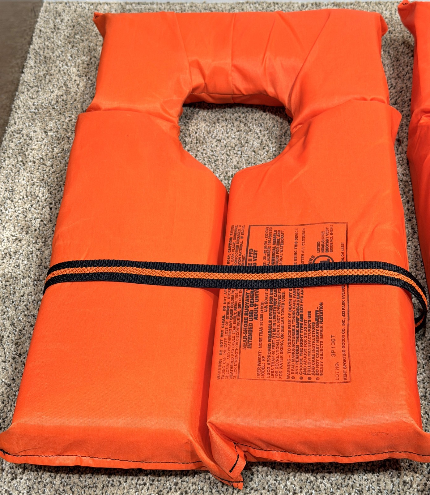 2 Pack Type II Life Jacket Vest Orange USCG Approved Adult Fishing Boating
