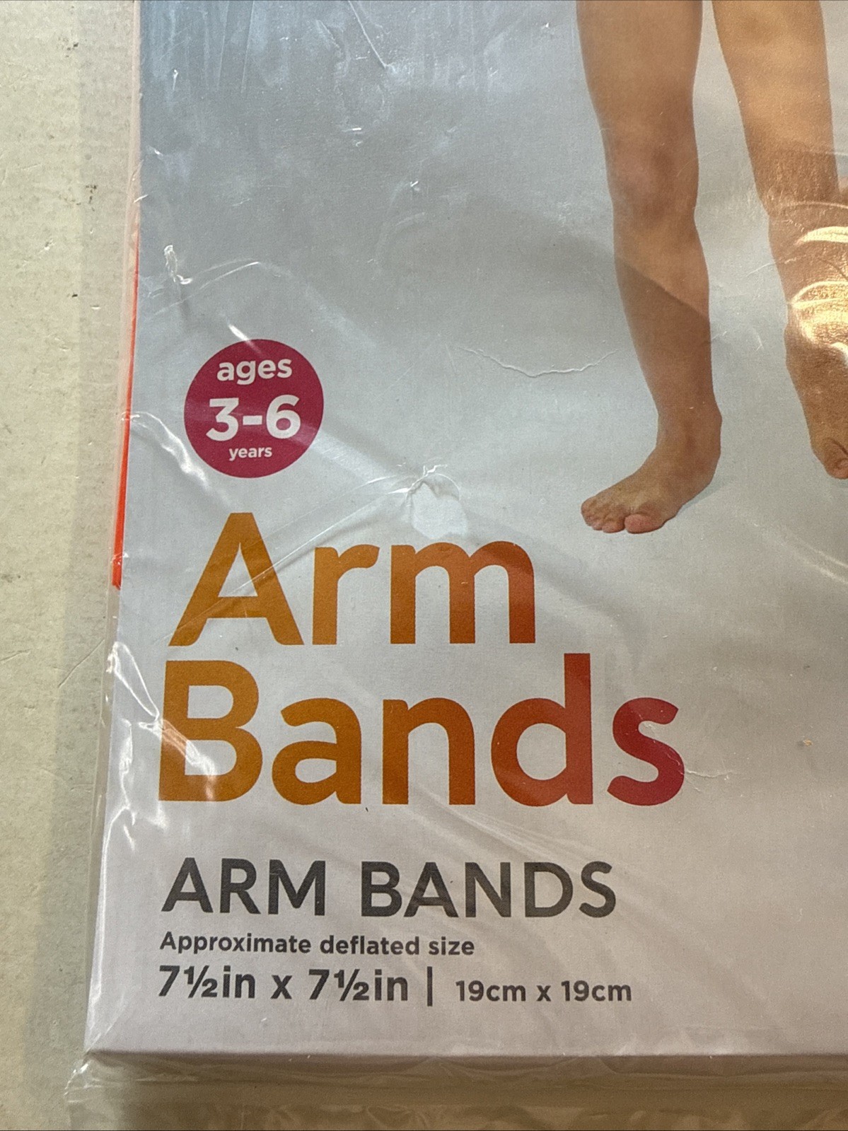 Inflatable Arm Bands Training Aid 3-6 Toddler Swim floaties Orange Pool Boy Girl