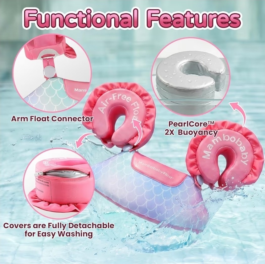 New MamboBaby Toddler Swim Vest For 3-8 Years, Unicorn Design