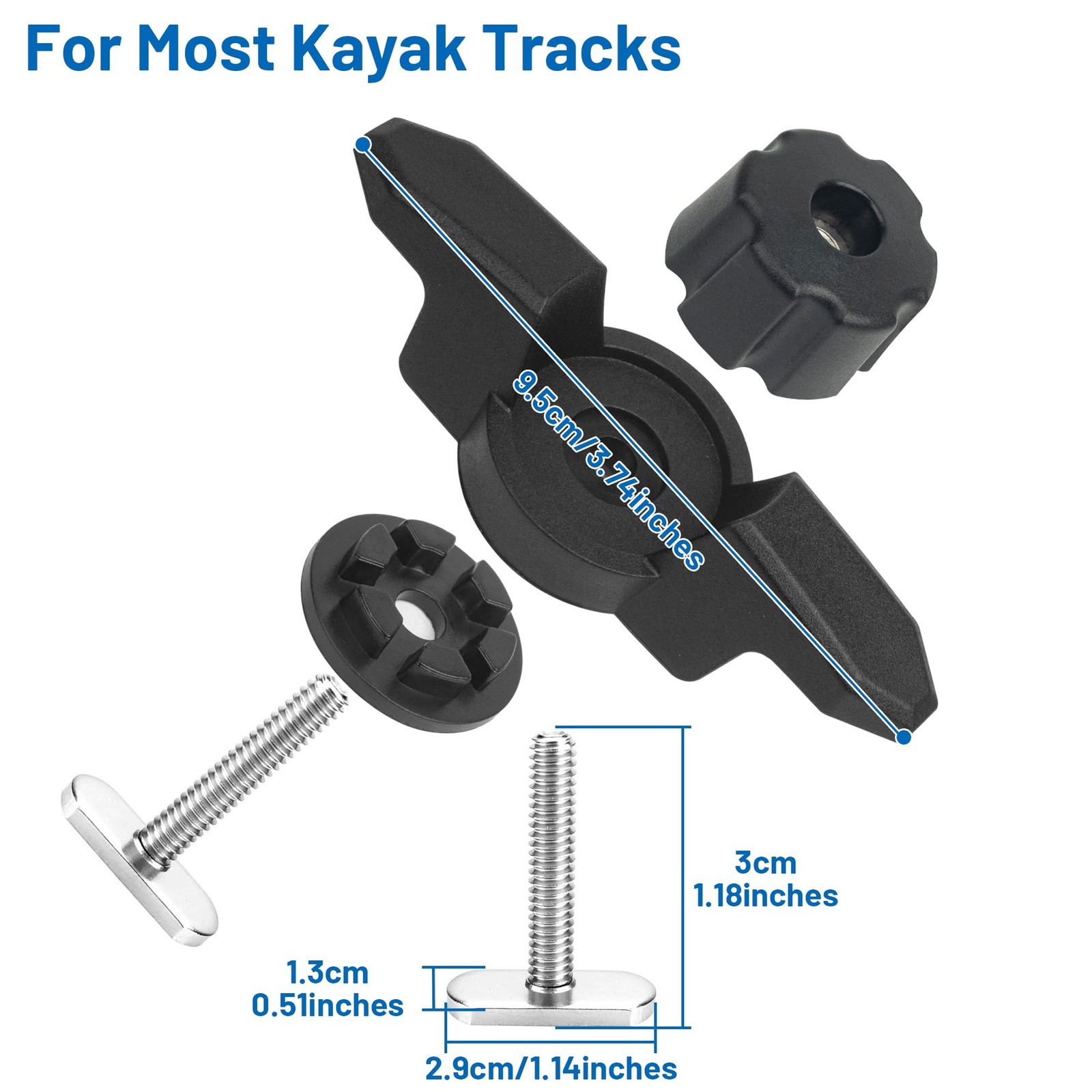 Omoojee Kayak Track Mount Anchor Cleat, Rope Cleat for 2 Pack, Black