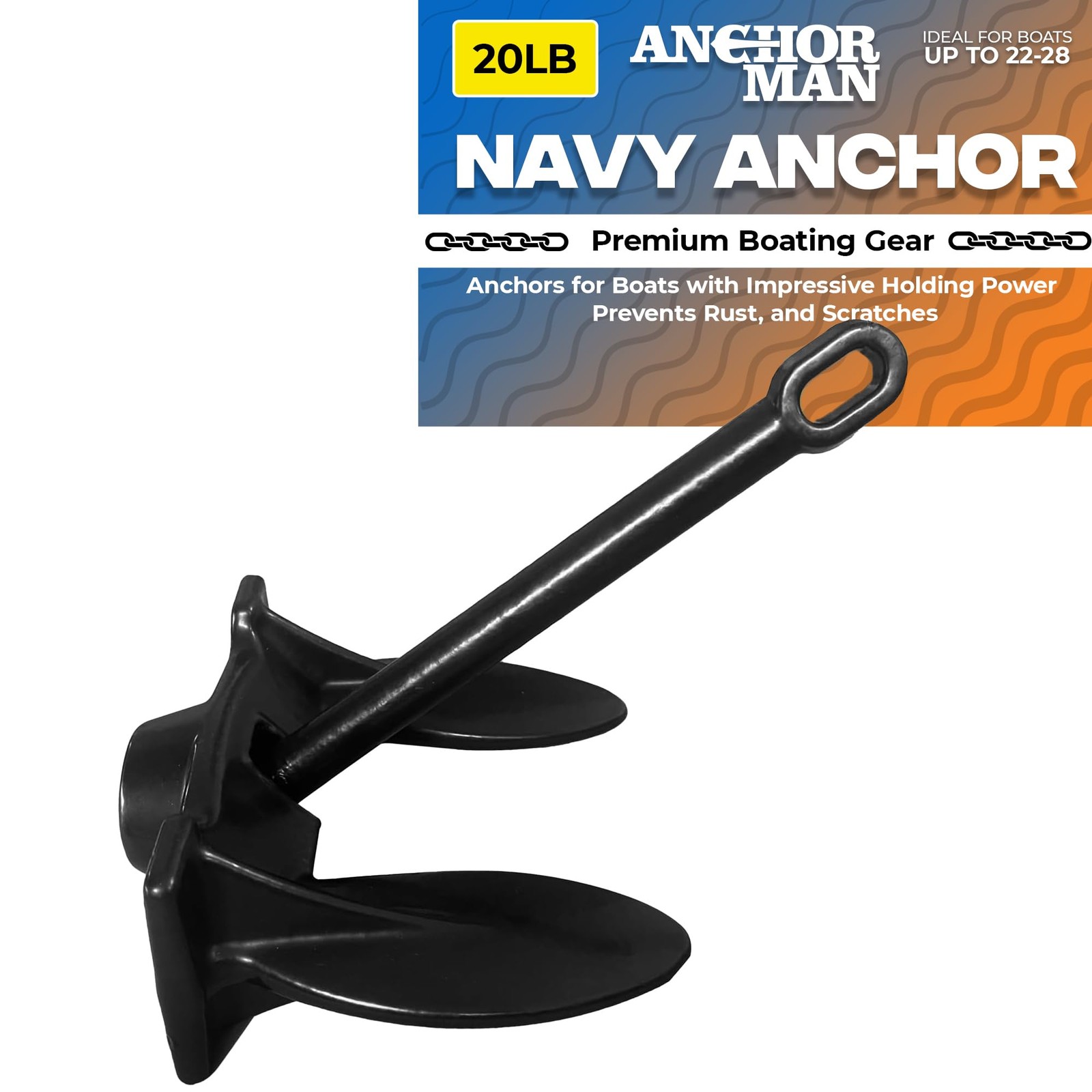 Heavy Duty Boat Anchor 10lb 15lb 20lb 30lb Vinyl Coated River Lake Pontoon