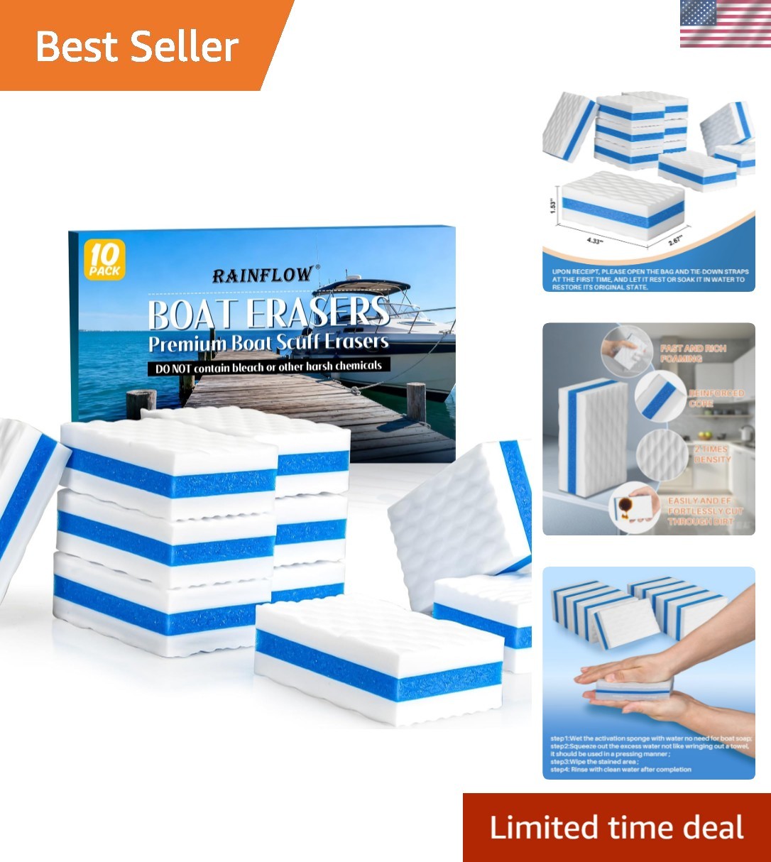 10PCS Boat Scuff Erasers – Boat Wipes Boat Accessories for Women and Men Magi…