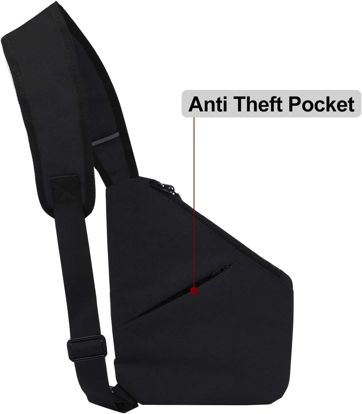 MAYMOONER Men Small Sling Shoulder Crossbody Bag Anti-theft One Strap Black