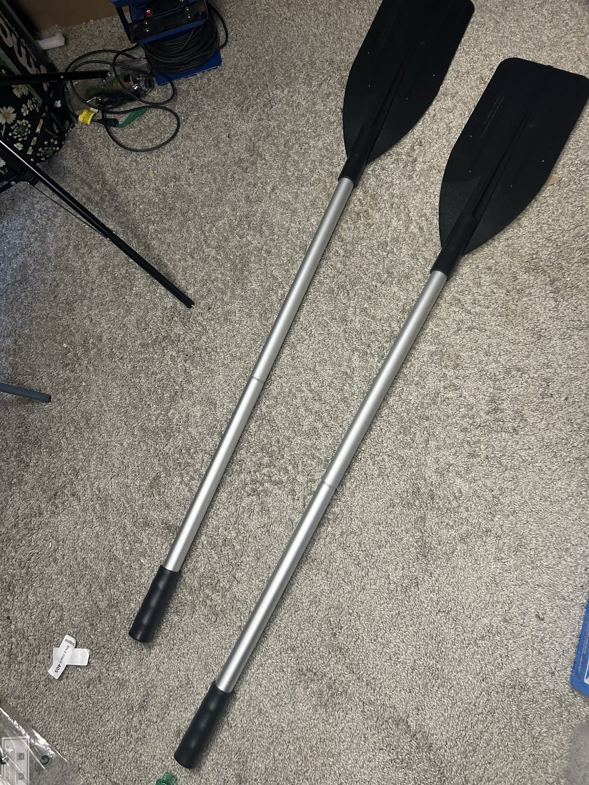 Kayak Paddle Set 2 Piece Aluminum Shaft Kayak Oars Black Adjustable