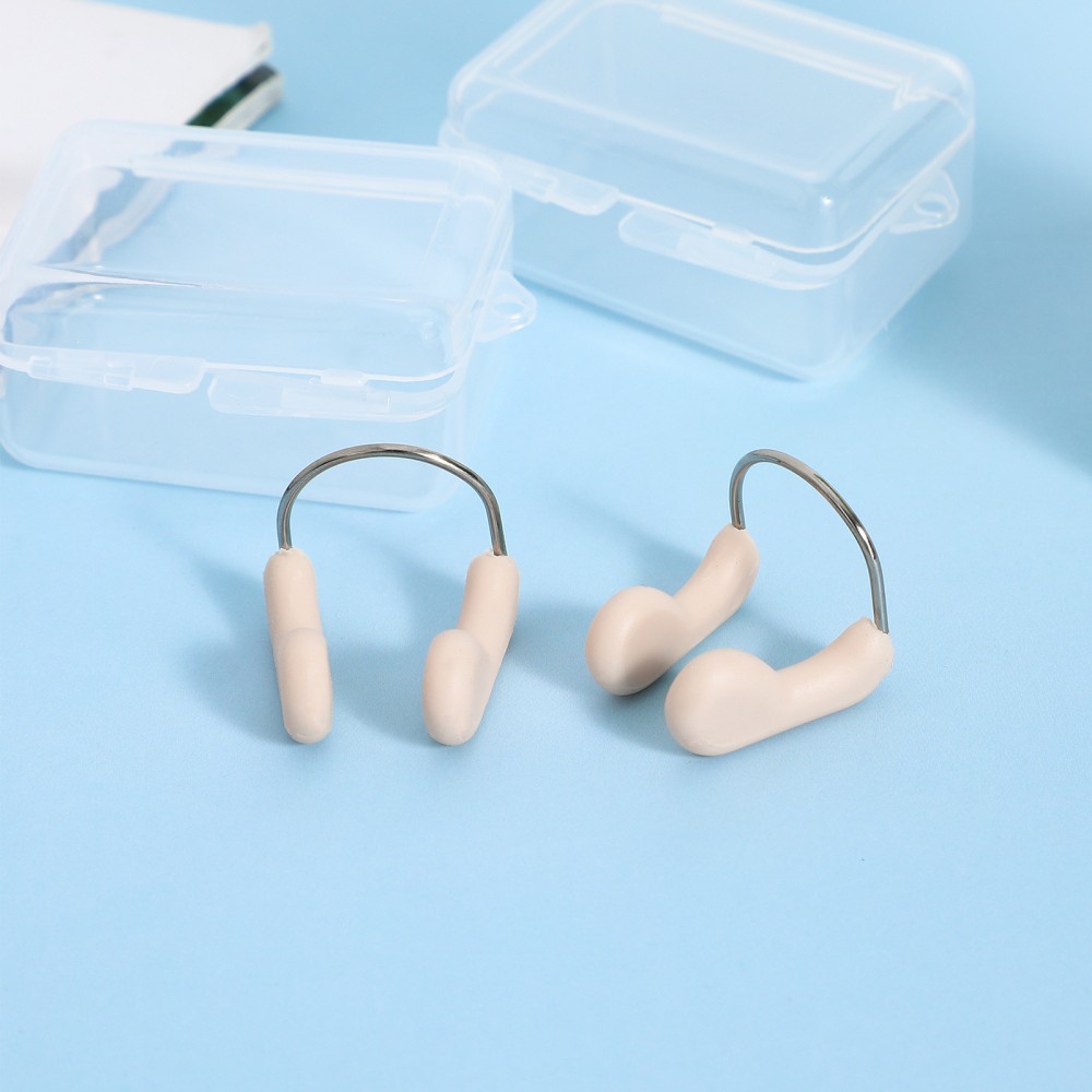 2Pcs Reusable Swimming Nose Clips Padded Comfort Nose Protectors Khaki