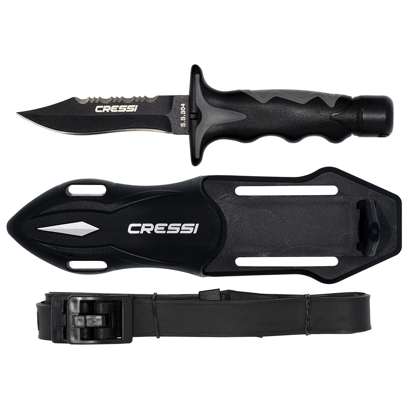 Cressi Predator Scuba Dive Knife – Black/Silver