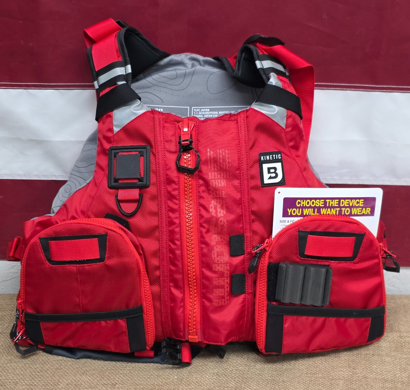Bluestorm KINETIC Kayak Life Jacket Fishing Angler Vest Type III PFD, Nitro Red
