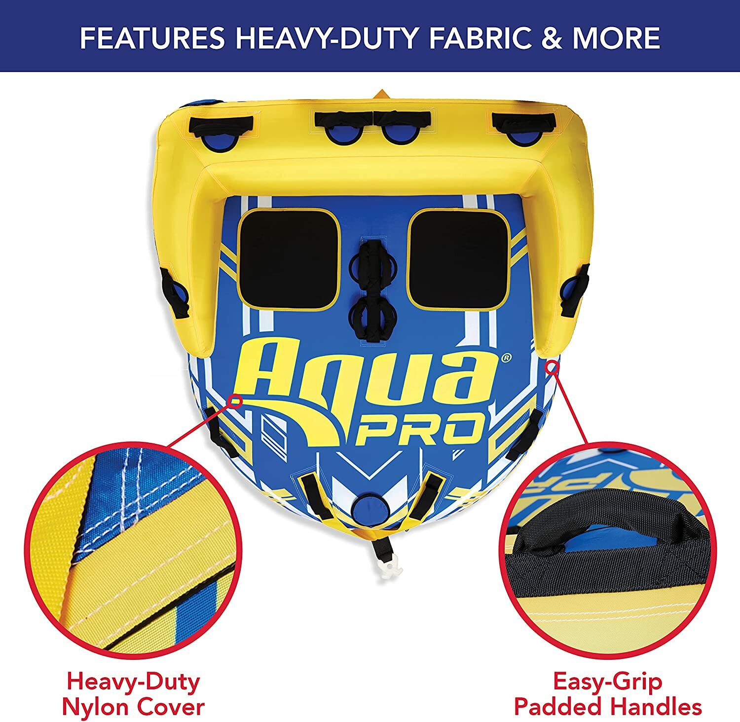 New in Box Aqua Leisure Aqua Pro 65″ Two Rider Towable with Backrest Deck Tube