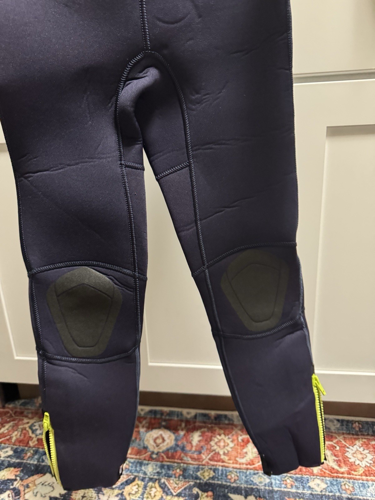 Olaian Youth Full Wetsuit Navy/Yellow Size 8 Years (125-132 cm) surf costume