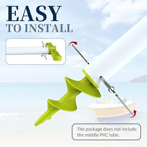 Dock Auger Kit, PA66+30% GF Handle and Auger for PVC Tubing Sandbar, Fits 2pack