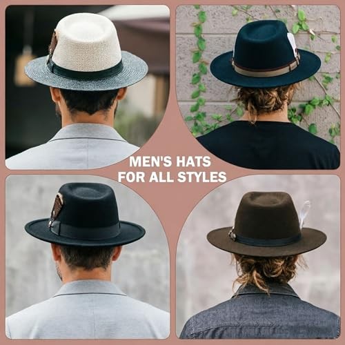 Hat Feathers for Cowboy Real Feathers with 3D Decoration for Women Men DIY 2PCS