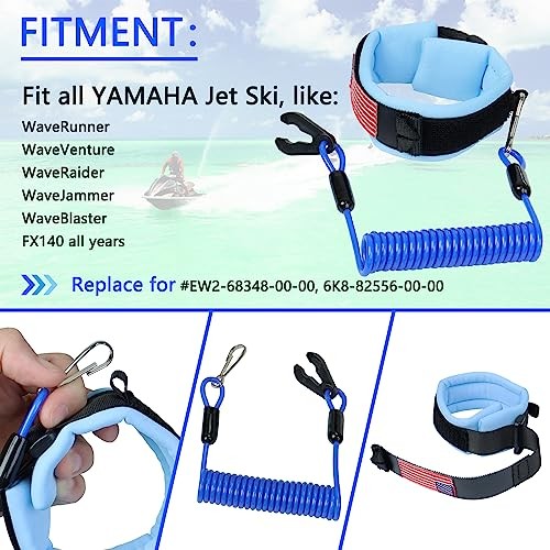 Boat Kill Switch Lanyard Jet Ski Wrist Strap Fit for Yamaha Jet Blue