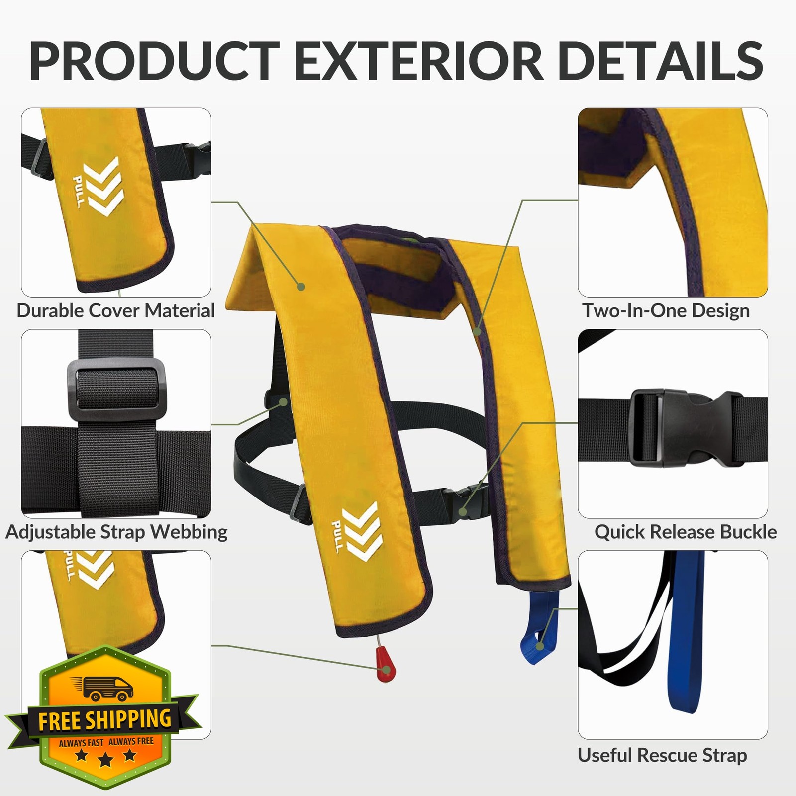 Automatic Inflatable Life Jackets for Adults Life Vests PFD Low Profile Load …