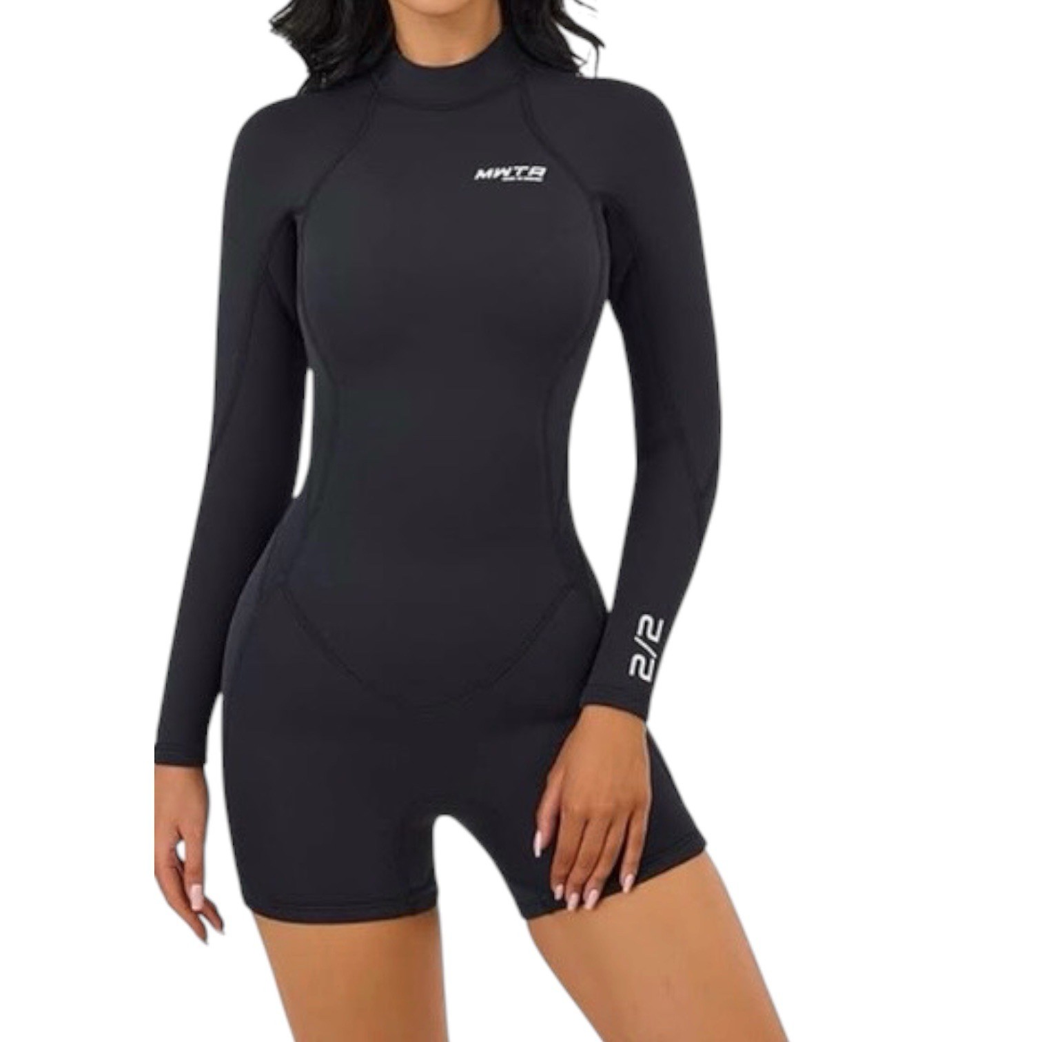 MWTA Women Shorty 2.0mm Neoprene Wetsuits Front Zipper for UV Protection Surf…