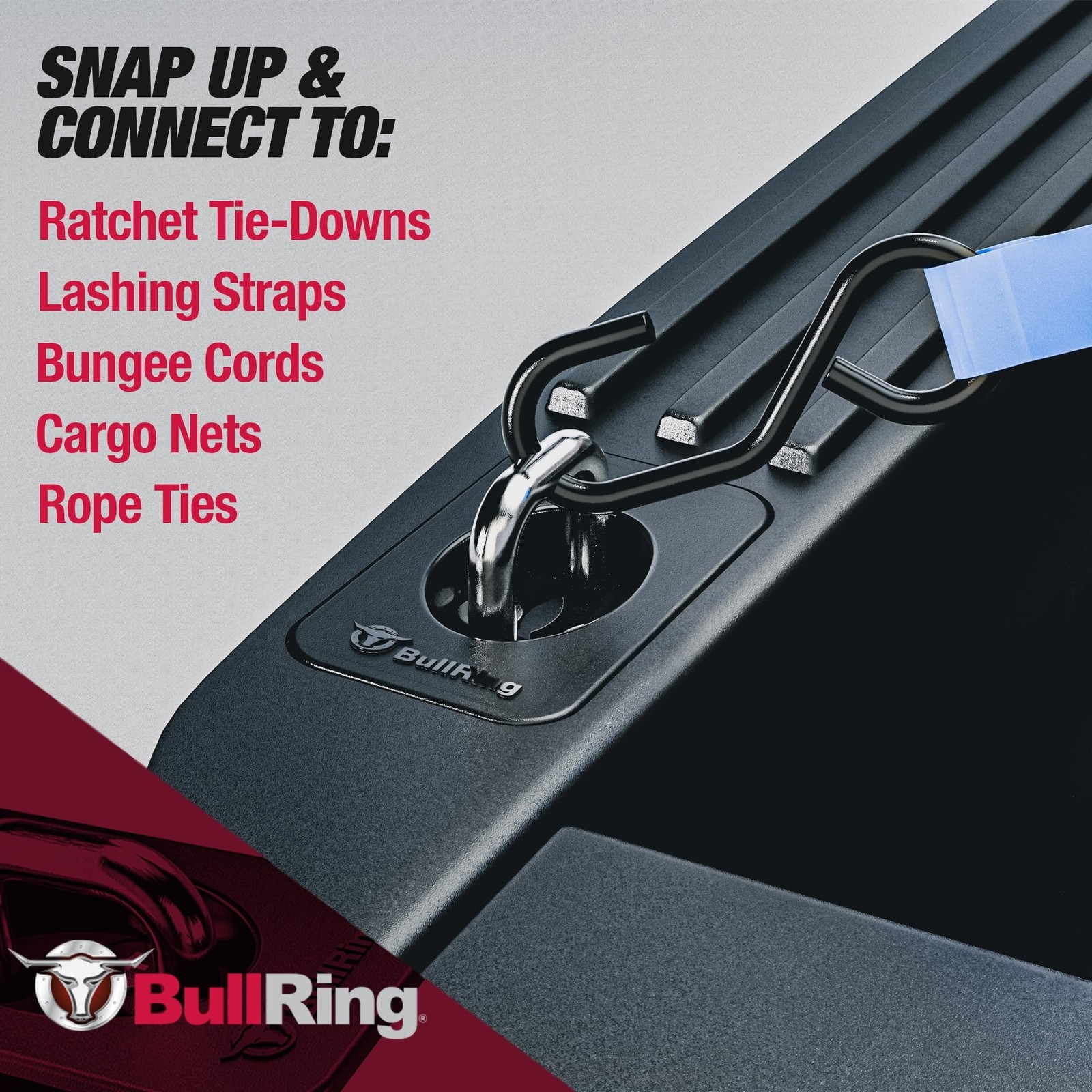 BullRing Retractable Flush-Fit Truck Bed Tie Down Anchors for RAM 1500/2500/3…