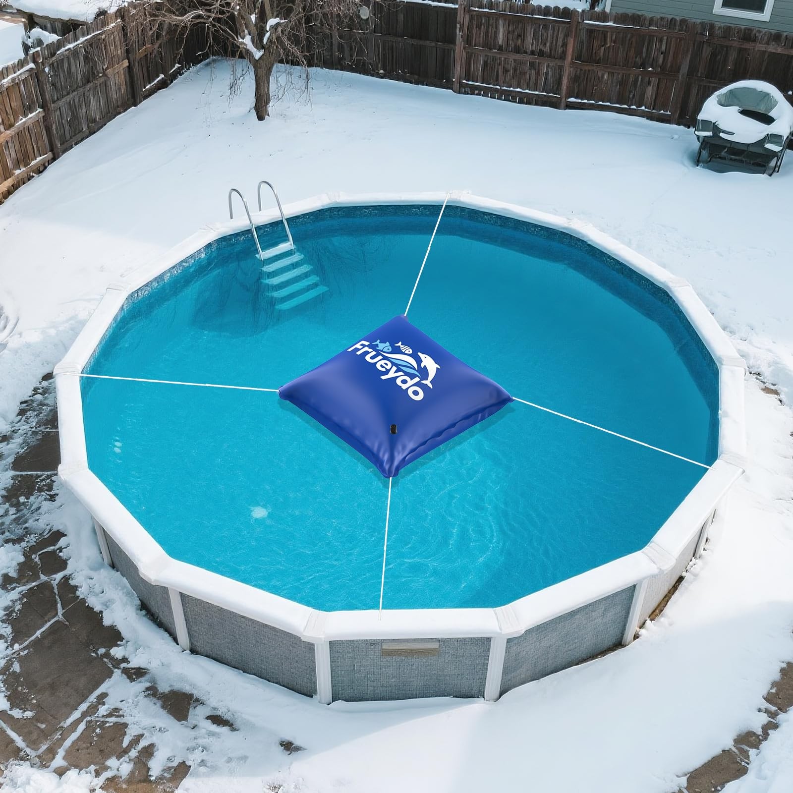 Inflatable Pool Pillow for Above Ground Pool 4×4 Ft – Heavy Duty Air Pillow f…