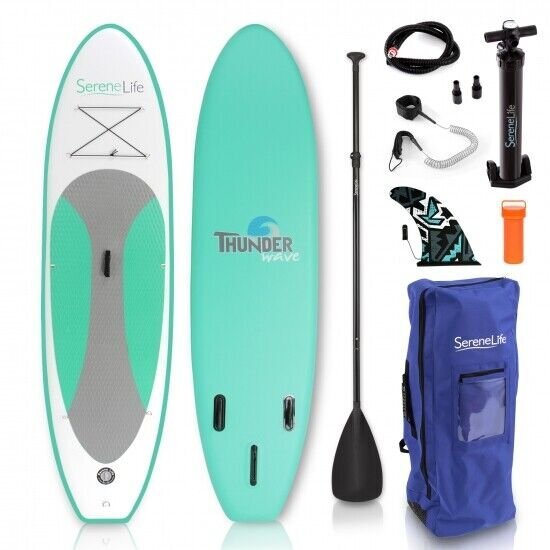Serene-Life SLSUPB20 10 FT Inflatable Stand Up Paddle Board (SUP) W/ Accessories