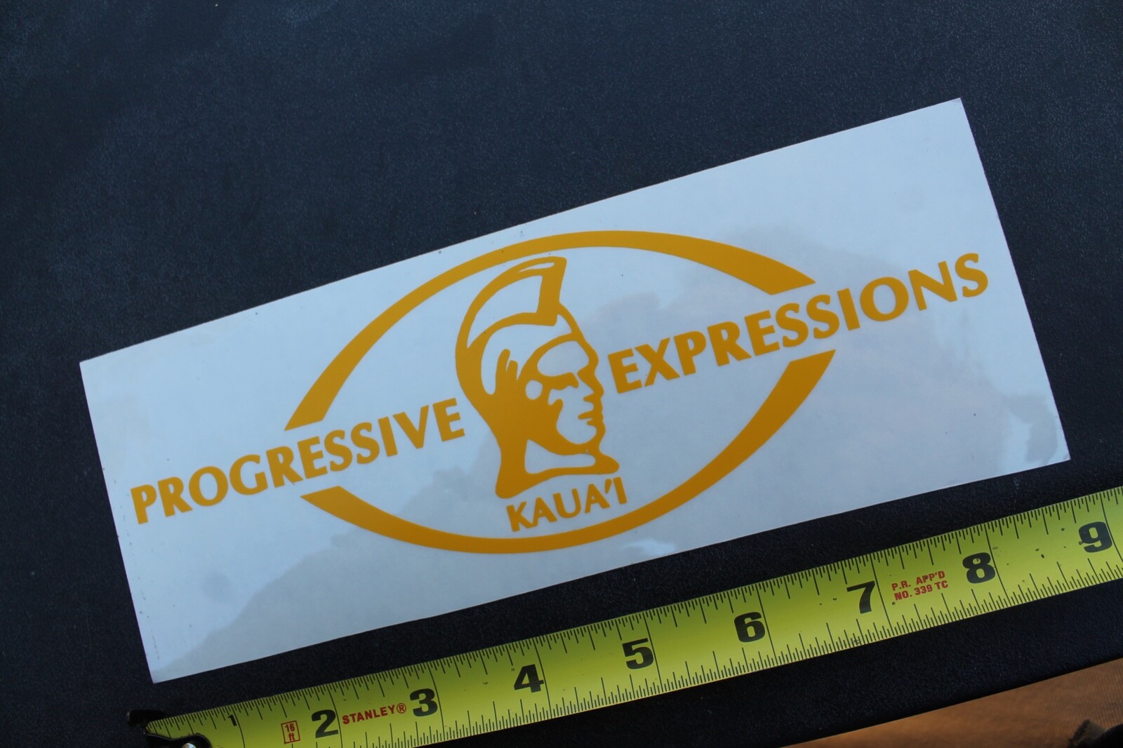 Progressive Expressions Kaua’i Hawaii Clear Yellow V36 Vintage Surfing STICKER