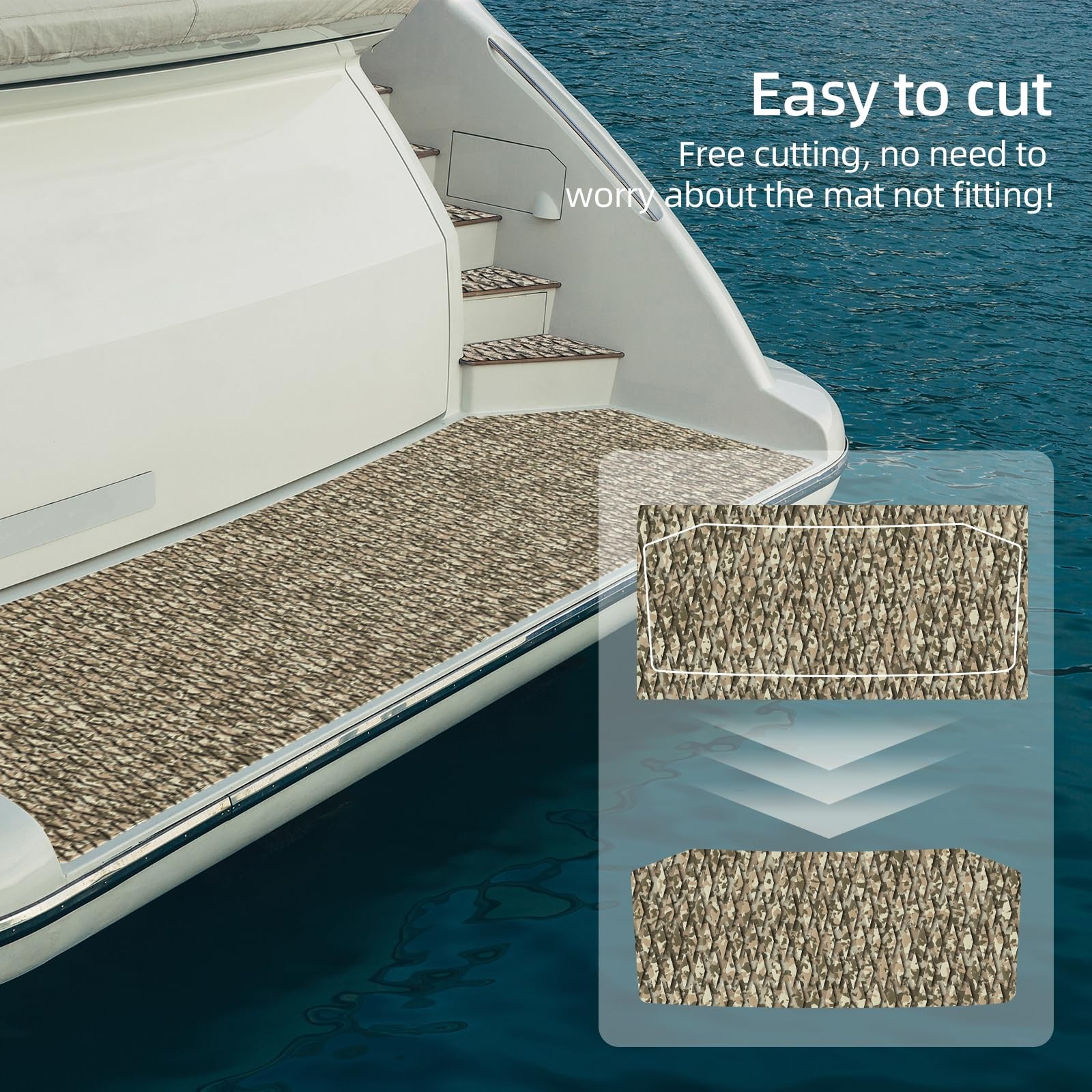 Hzshark Boat Flooring Eva Foam Boat Decking Self-Adhesive Non Slip Camo