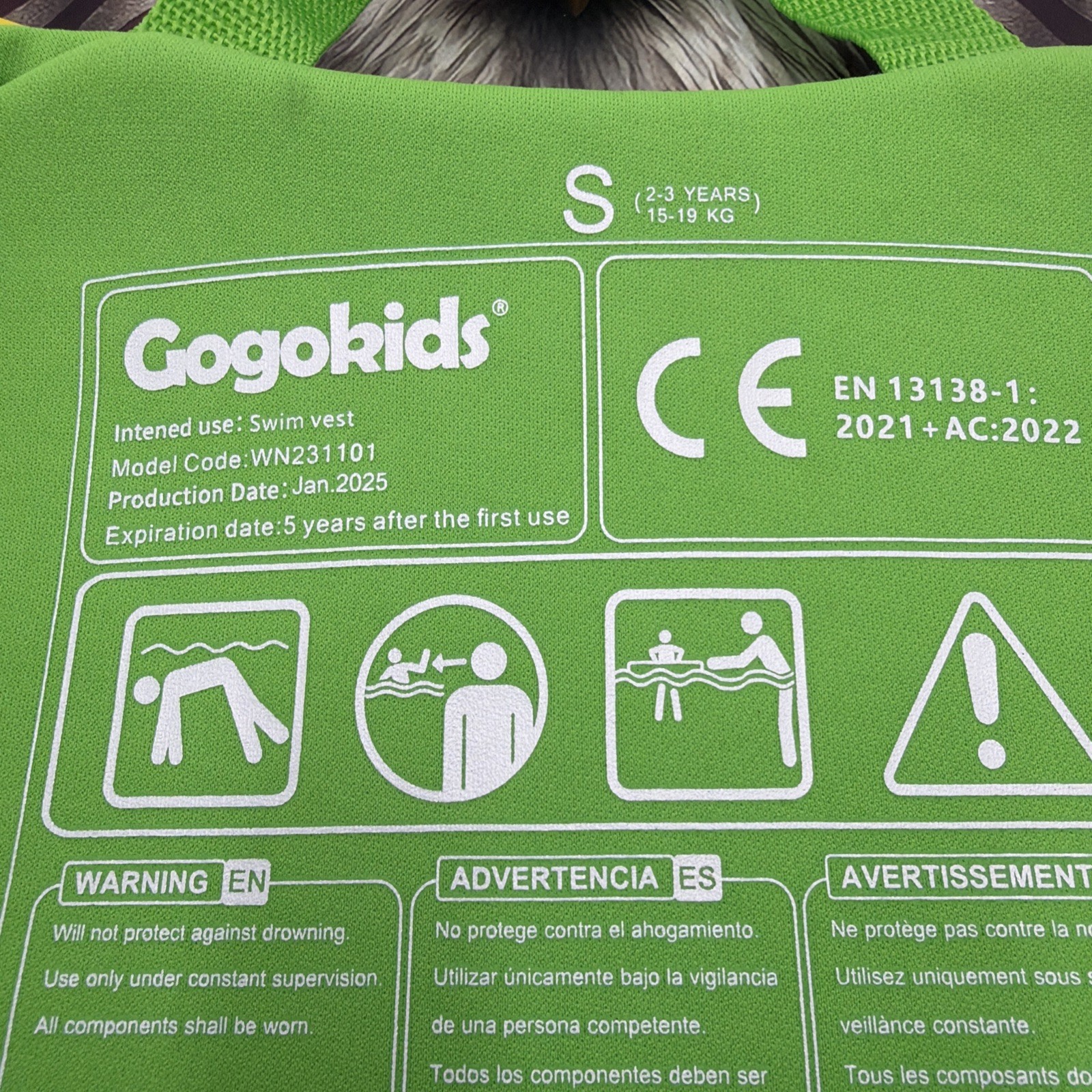 Gogokids Small Toddler Premium Swim Vest for Kid Swimming Jacket 2-3 Years