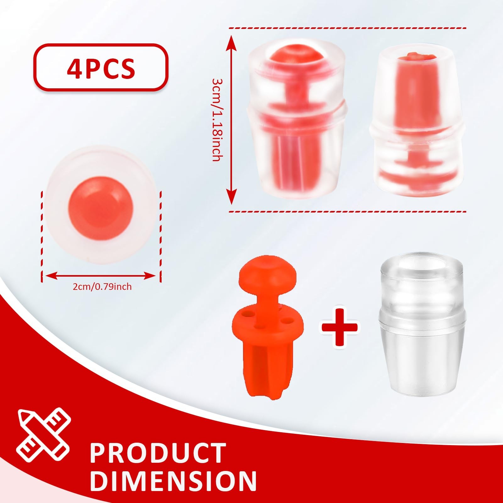 HAVANSIDY 4-Pack Silicone Bite Valve Replacement Nozzles Compatible with red