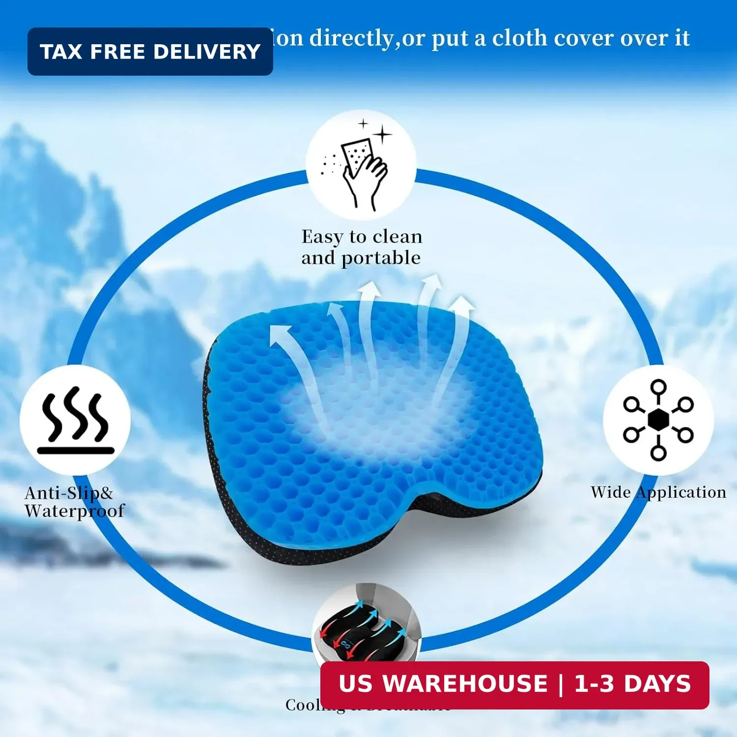 Anti-Slip Kayak Seat Cushion Waterproof Thicken Gel Boat Pad for Sit in Kayak Ch