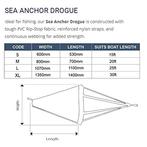42-Inch Drift Sock Sea Anchor Drogue with 30ft Kayak Tow Rope Line Buoy Ball …