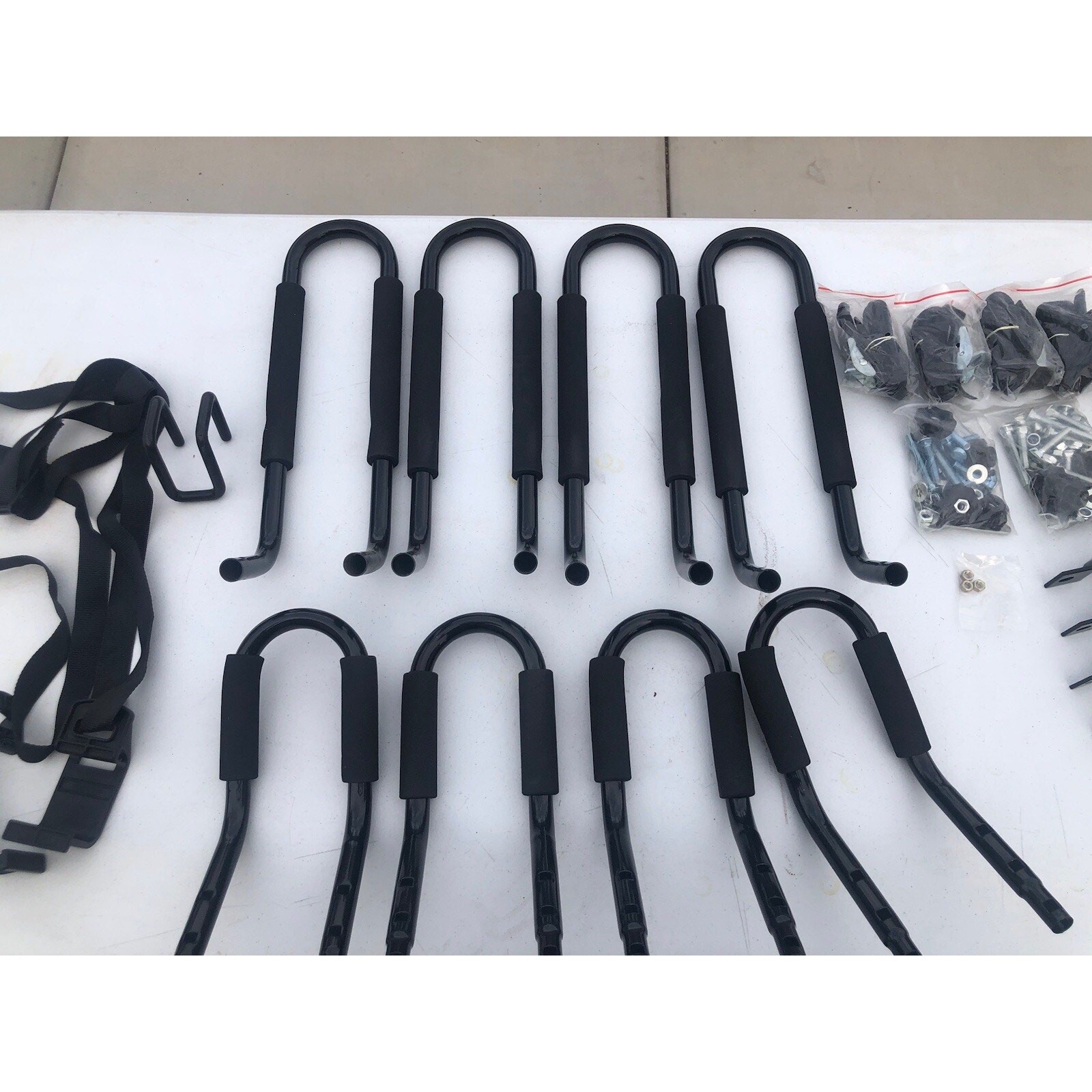 2Pair Kayak Roof Rack Carrier Boat Ski Surf Roof Mount Car Cross J-Bar Rack READ