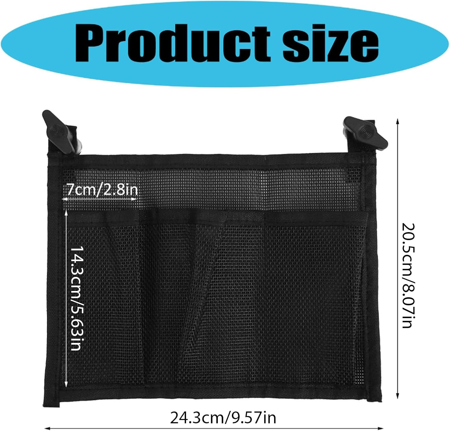 Kayak Canoes Meshes Storage Bag with 3 Pocket Meshes Pouches Boat Tackle Side…