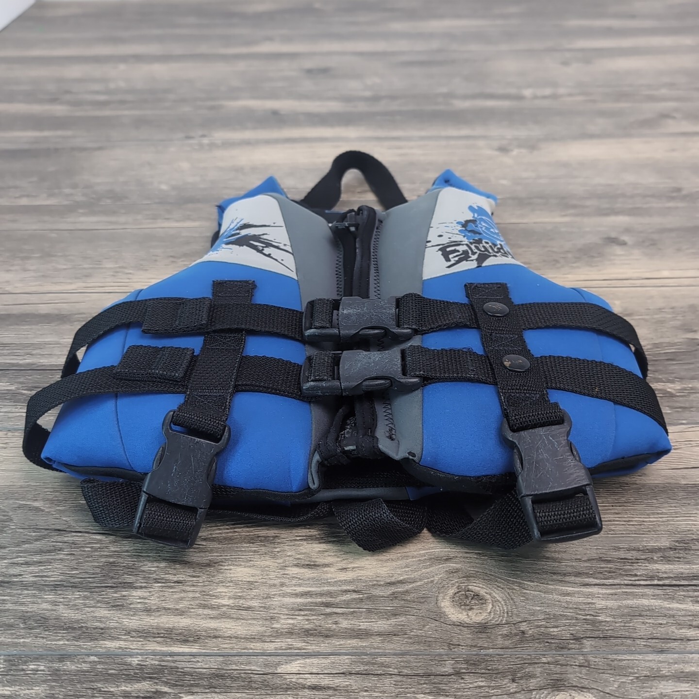Life Jacket Ski Vest 30-50 Lbs Fluid Type III Blue Gray Black Water Safety
